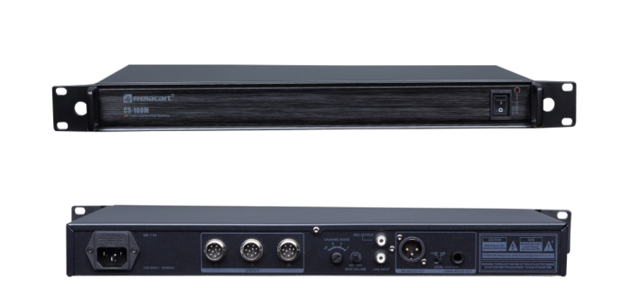 Front and rear panels of the Relacart CS-100 conference host