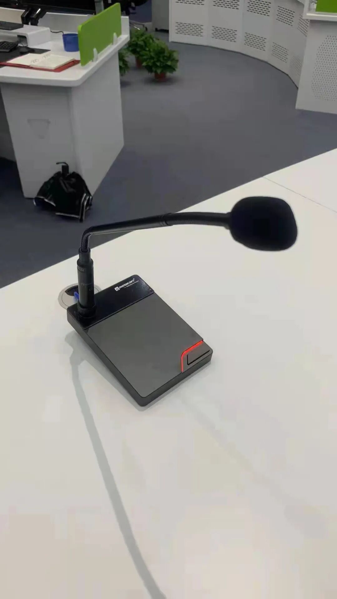 TDN1-F Dante networked wired digital microphone base in place