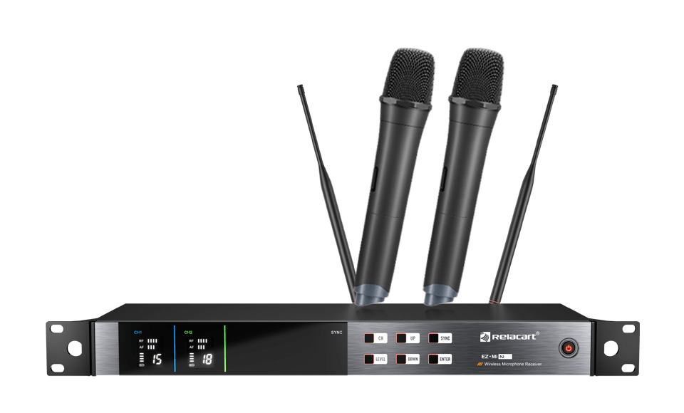 Relacart EZ-MI-2 dual-channel system with two handheld transmitters