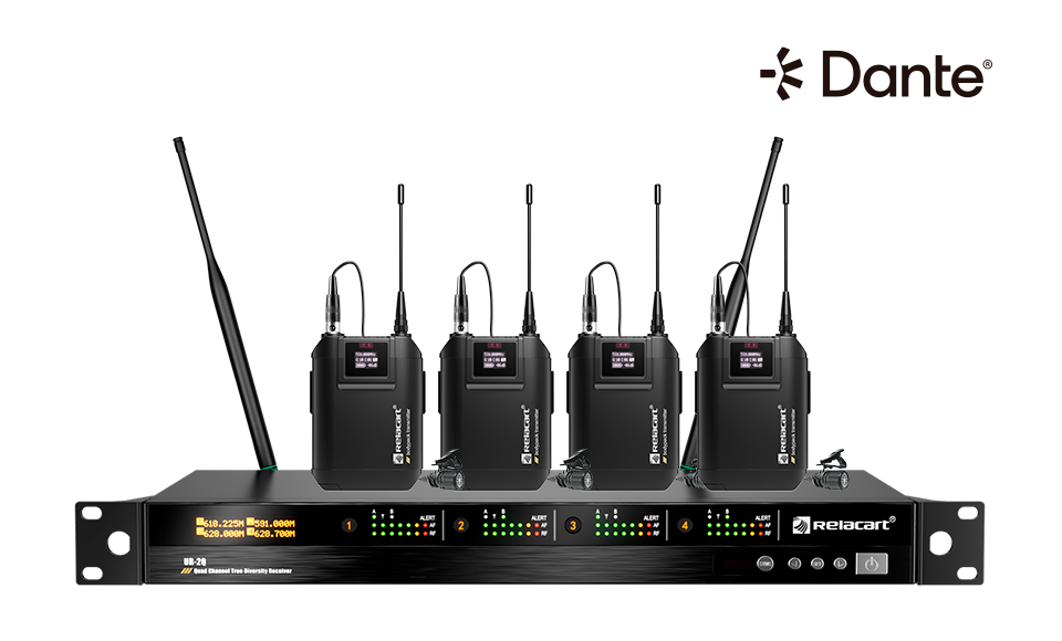 Quad-Channel 130MHz Wideband True Diversity Wireless Microphone System